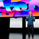 A photo of Tim Cook on stage
